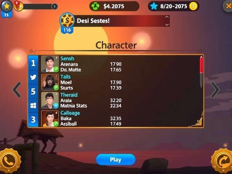Desi Battle Arena Character Selection Screen